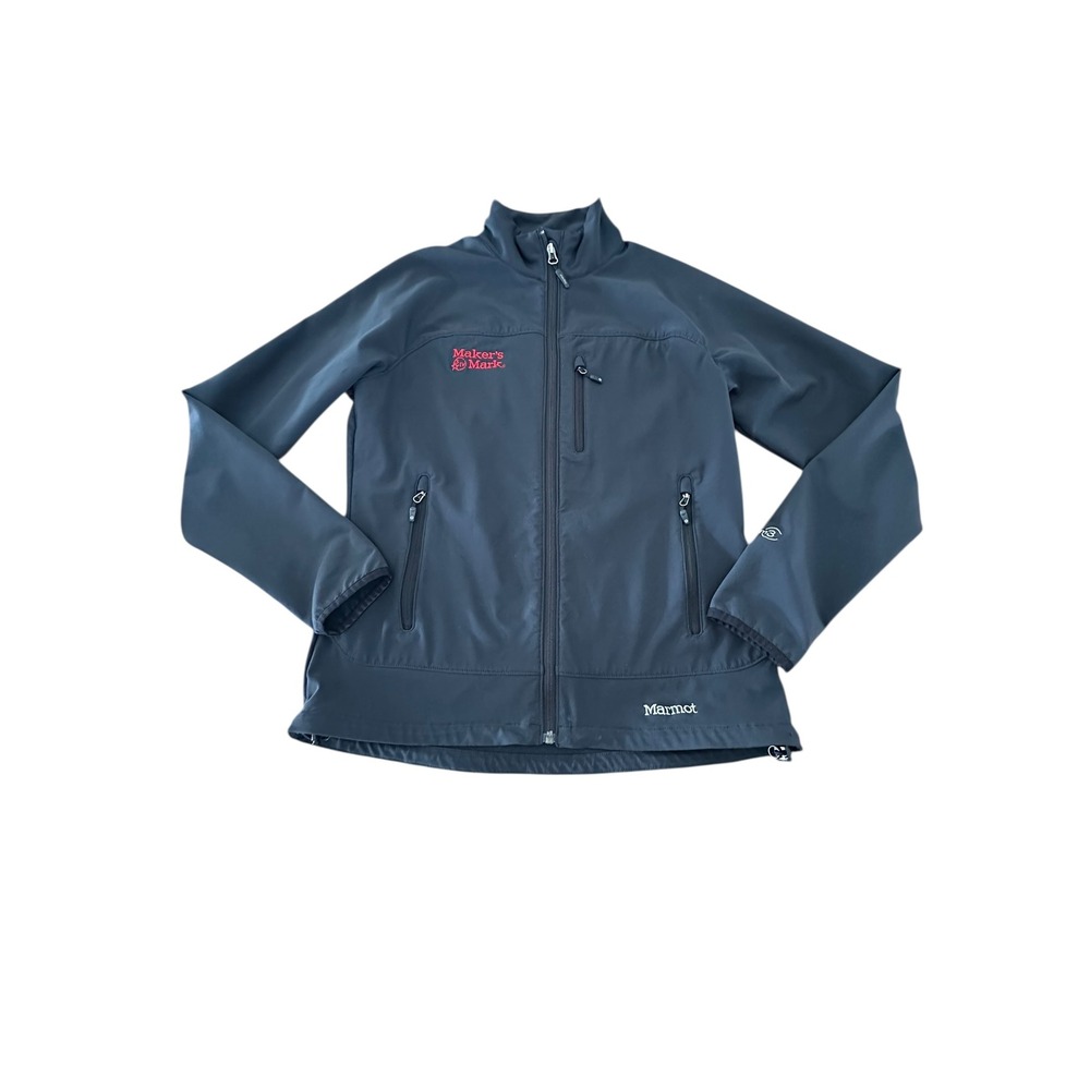 Marmot womens size medium black softshell full‎ zip jacket m3 Makers Mark Logo